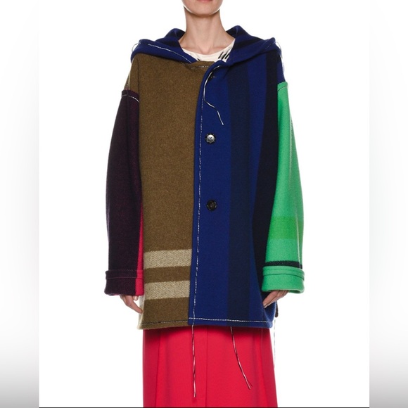 $2500 Marni Heavy Duty Hooded Patchwork Coat Jacket - Picture 2 of 16